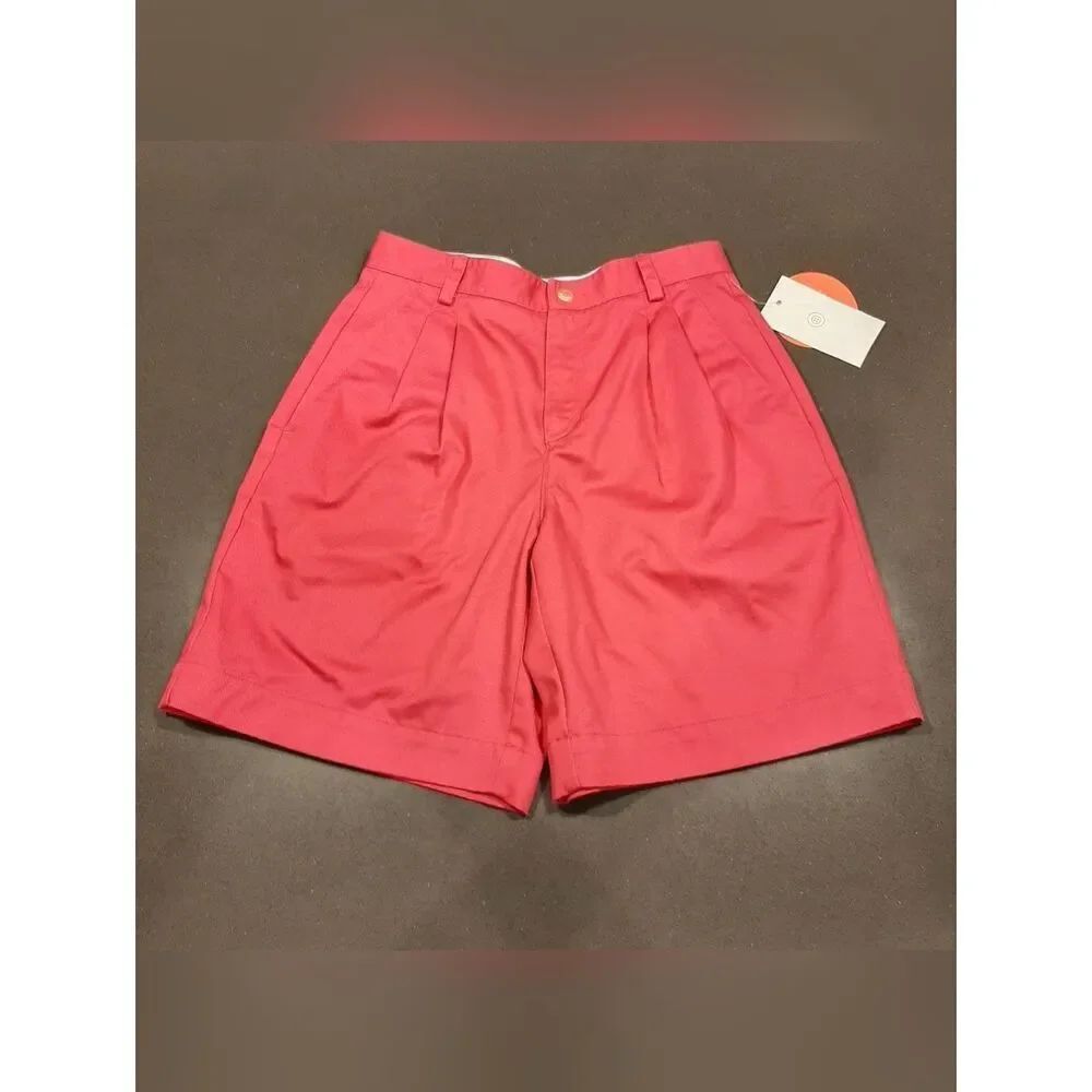Liz Claiborne Coral Pink Pleated Shorts NWT Size 4 Stain Resistant Preppy Golf